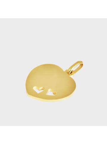Adeliás Damen Anhänger – Herz Gravuranhänger aus Edelstahl in gold
