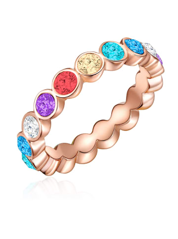 Lulu & Jane Ring Metall-Legierung verziert mit Kristallen von Swarovski® in roségold