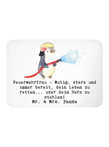 Mr. & Mrs. Panda Magnet Feuerwehrfrau Heldin mit Spruch in Weiß