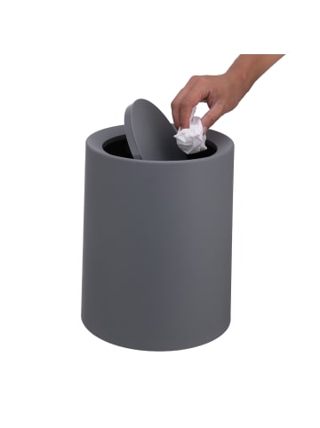 relaxdays Mülleimer in Dunkelgrau - 13 Liter