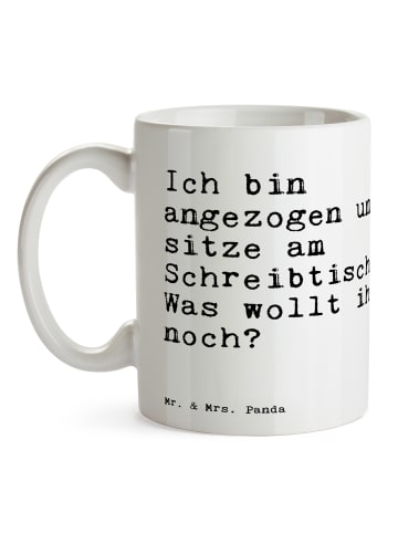Mr. & Mrs. Panda Kaffeetasse Ich bin angezogen und... mit Spruch in Weiß