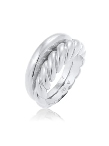 Elli Ring 925 Sterling Silber Ring Set, Twisted in Silber