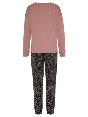 VIVANCE DREAMS Pyjama in aprikose-schwarz