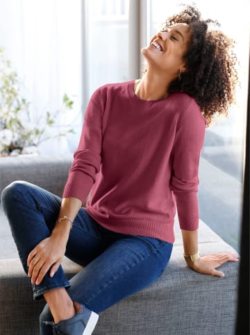 Sieh an! Rundhalspullover in bordeaux