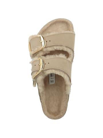 Birkenstock Sandale Arizona Big Buckle Lammfell geöltes Nubukleder normal in dunkelbraun
