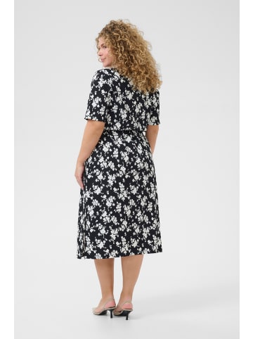 KAFFE curve Jerseykleid KCivena Regular fit in Black, Chalk Flower Print