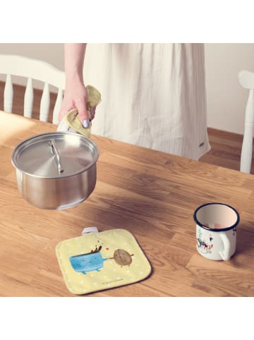 Mr. & Mrs. Panda Topfuntersetzer Kaffee Bohne ohne Spruch in Gelb Pastell