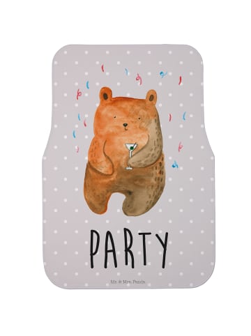 Mr. & Mrs. Panda Auto-Fußmatte Bär Party mit Spruch in Grau Pastell