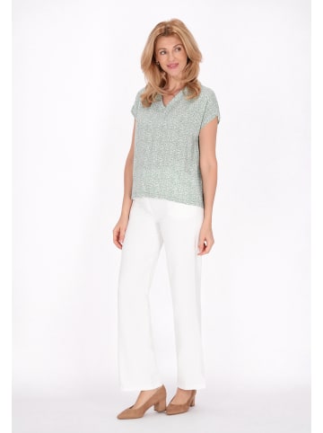 Usha Women Blouse in turquoise white