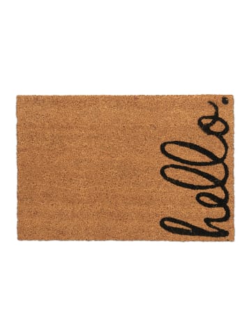 relaxdays Fußmatte "Hello" in Natur/ Schwarz - (B)60 x (T)40 cm