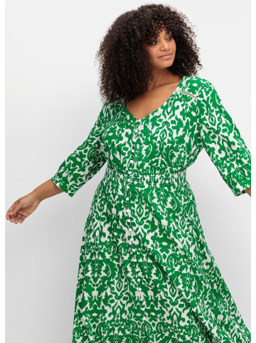 sheego by Joe Browns Druckkleid in grün-offwhite