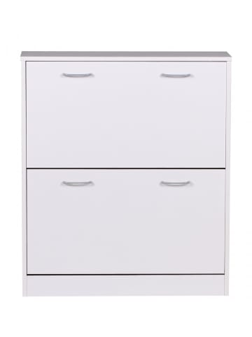 KADIMA DESIGN Schuhregal: 20 Paar Schuhe, Braun, 4 Schuhfächer, einfacher Aufbau in Weiß