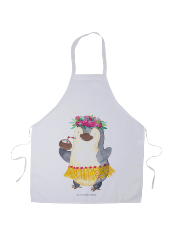 Mr. & Mrs. Panda Schürze Pinguin Kokosnuss ohne Spruch in Weiß