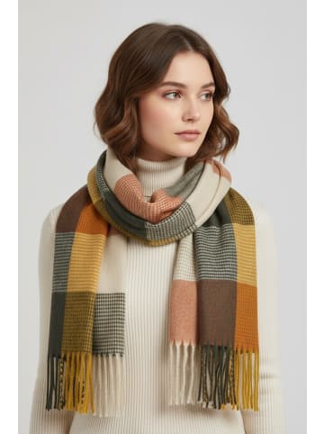 Faera Eleganter Schal mit Fransen für stilvolle Winter-Looks. in Bordeaux