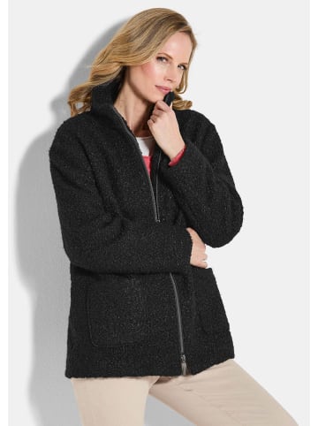 GOLDNER Kurzgröße:  Jacke Teddy Jacke mit Stehkragen in schwarz