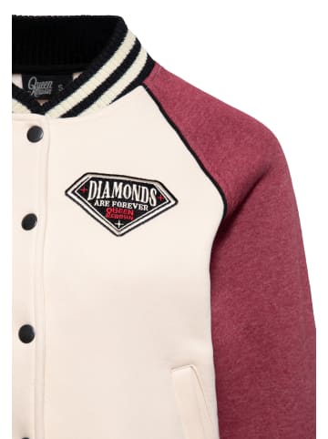 Queen Kerosin Queen Kerosin College Jacke Diamonds in ecru