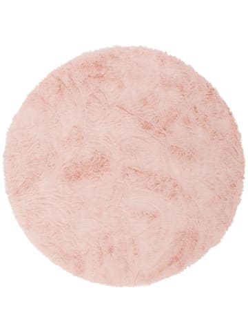 Pergamon Luxus Super Soft Fellteppich Aspen Rund Meliert in Rosa