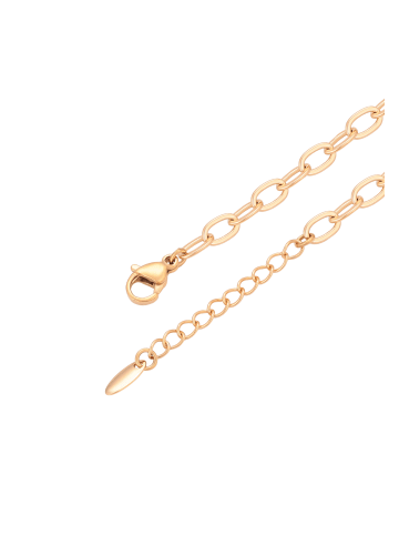 faina Women Chain Link Bracelet With Evil Eye Motif in Rose Gold Pink