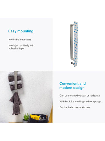 Intirilife Handtuchhalter ohne Bohren Edelstahl 41.5 x 4.5 x 6.5 cm in Silber