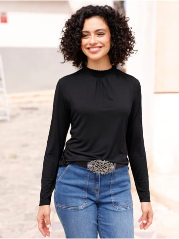 WITT WEIDEN Stehkragen-Shirt in schwarz