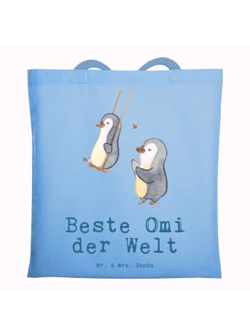 Mr. & Mrs. Panda Einkaufstasche Pinguin Beste Omi der Welt mit S... in Sky Blue