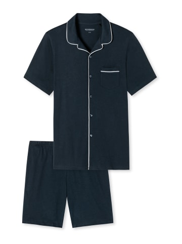 Schiesser Pyjama Fine Interlock in Dunkelblau