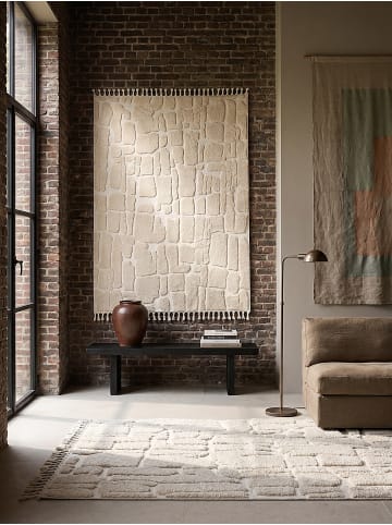 KADIMA DESIGN Langflor-Teppich Flauschig MARA Berber Geometrisch Wohnzimmer Wohnlich in Natur