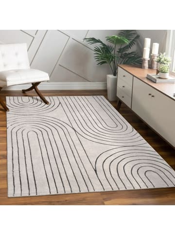 KADIMA DESIGN Teppich Kurzflor Abstrakt Wohnzimmer in Grau