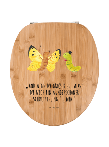Mr. & Mrs. Panda Toilettendeckel Raupe Schmetterling mit Spruch in Braun