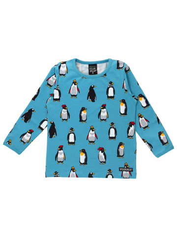 Villervalla Shirt Langarm Penguin in Blau