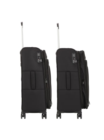 D&N Travel Line 9504 4 Rollen Trolley M 67 cm mit Dehnfalte black