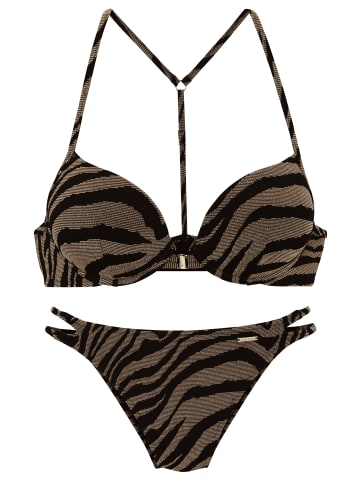 Bruno Banani Push-Up-Bikini in schwarz-gold