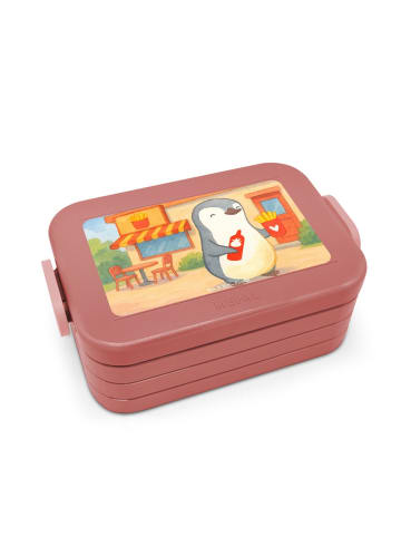 Mr. & Mrs. Panda Bento Box Pinguin Pommes Design ohne Spruch in Rot Pastell