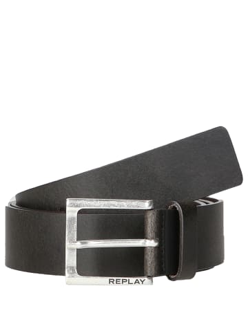 Replay Men's Accessoires 3.5 cm - Gürtel Leder in black brown