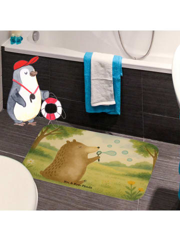 Mr. & Mrs. Panda Badezimmerteppich Bär Seifenblasen Design ohne ... in Weiß