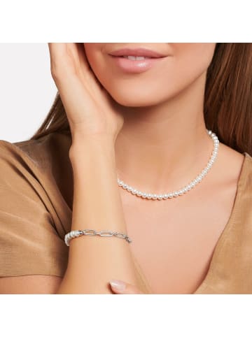 Thomas Sabo Armband Glieder Und Perlen Silber in silber, weiß