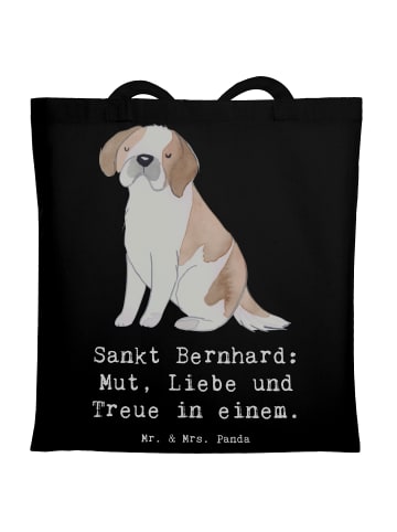 Mr. & Mrs. Panda Tasche Sankt Bernhard mit Spruch in Schwarz