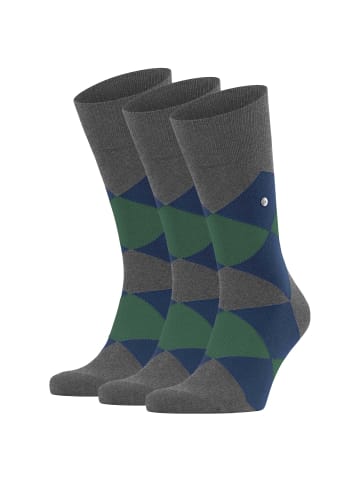 Burlington Socken 3er Pack in Grau/Blau/Grün