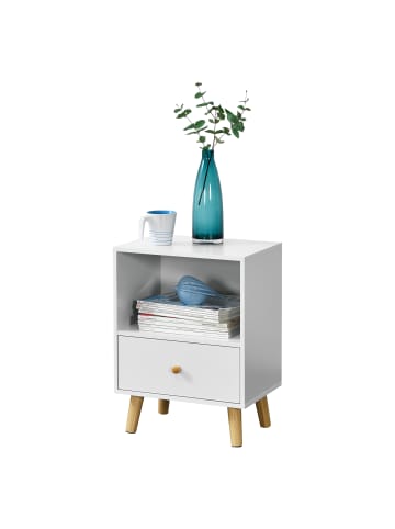 en.casa Beistelltisch Sundsvall in Weiß (H)54cm (B)40cm (T)30cm