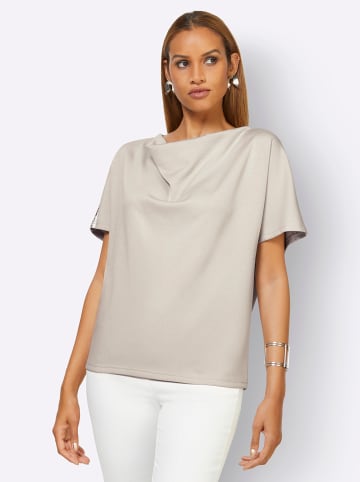 creation L Wasserfallshirt in hellgrau-silberfarben-bedruckt