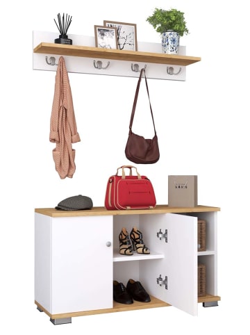 ebuy24 Garderobenmöbel GadosL Set 2 Weiß 90 x 33 cm