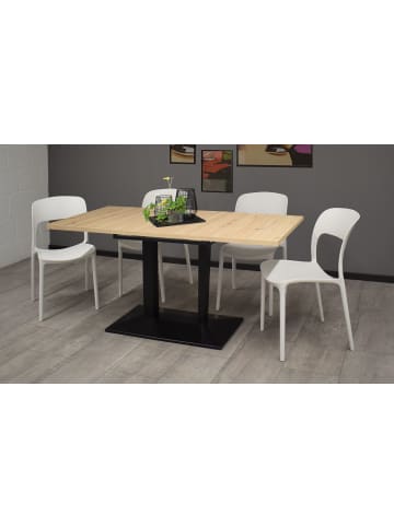 58 aufm Kessel BISTROTISCH ausziehbar Eleen 120x70x72 Schwarz/Asteiche