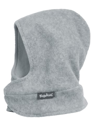 Playshoes Fleece-Schalmütze mit Klettverschluß in Grau/melange