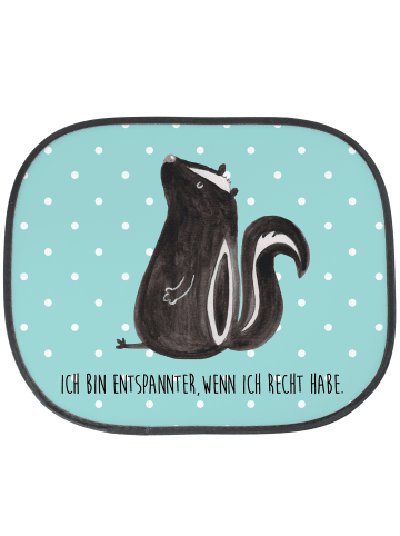 Mr. & Mrs. Panda Auto Sonnenblende Stinktier Sitzen mit Spruch in Türkis Pastell
