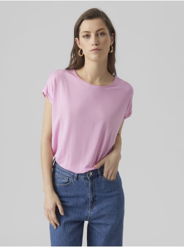 Vero Moda 2er-Pack T-Shirt Einfarbiges Stretch Oberteil in Fuchsia