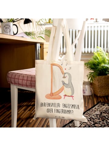 Mr. & Mrs. Panda Strandtasche Harfe Melodien mit Spruch in Creme