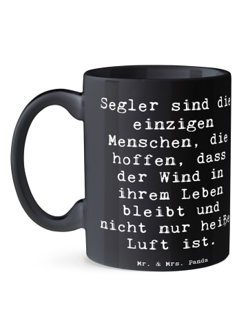 Mr. & Mrs. Panda Trinkbecher Spruch Segeln Lebenswind mit Spruch in Schwarz