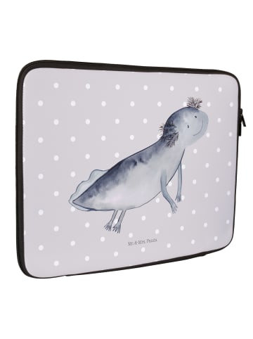 Mr. & Mrs. Panda Notebook Tasche Axolotl Schwimmen ohne Spruch in Grau Pastell