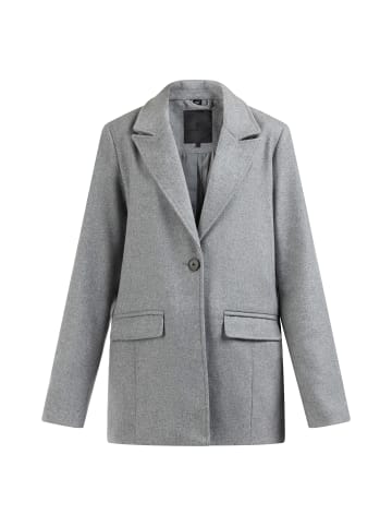 DreiMaster Damen Langer Blazer Aus Wollgemisch in Grau Melange