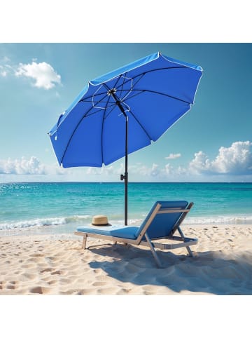 SONGMICS Sonnenschirm Sheld in Blau - (H)196 x Ø160 cm